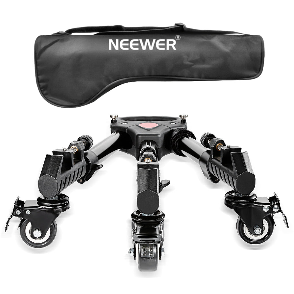 Neewer Photography Professional Universal Folding Camera Tripod Dolly Base Stand with Rubber Wheels for Canon Nikon DSLR Video