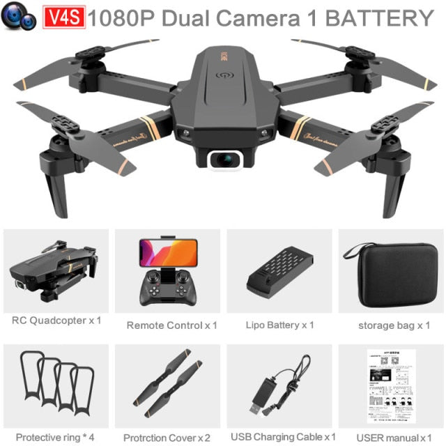 4DRC V4 WIFI FPV Drone WiFi live video FPV 4K/1080P HD Wide Angle Camera Foldable Altitude Hold Durable RC Quadcopter