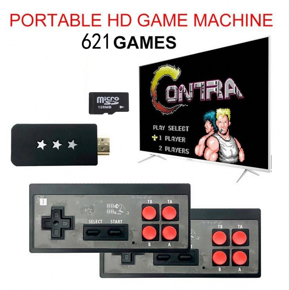 Y2 Y2 P  Video Game Console Built in 621 Classic Games Mini Retro Console Wireless Controller HDMI-Output Dual Players