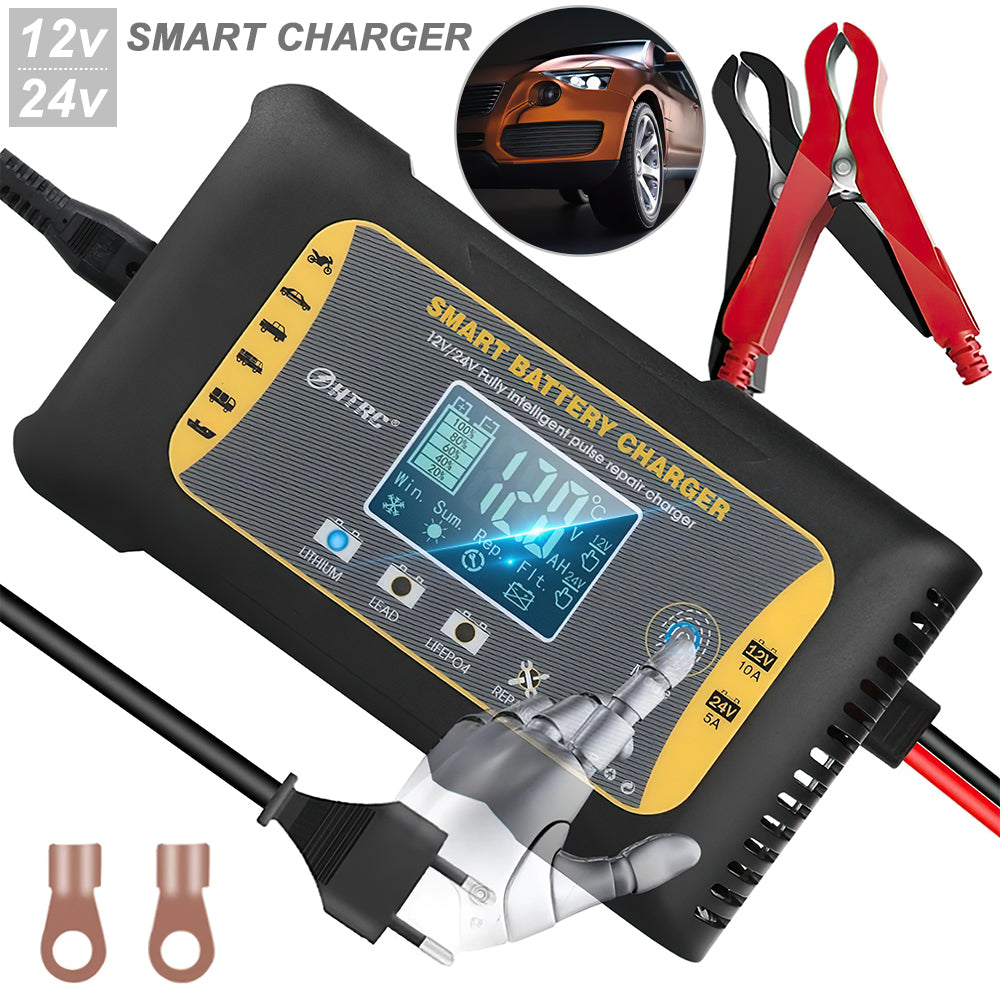 Car Battery Charger 12V/24V Automotive Smart Battery Charger