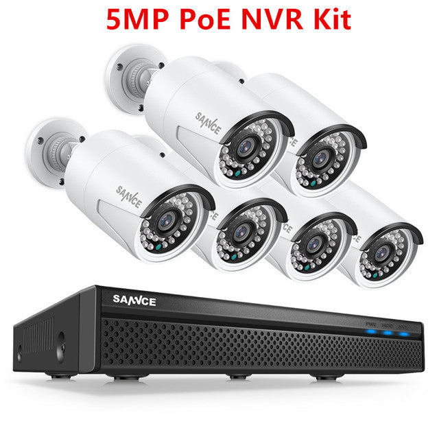 5MP 8CH H.264 POE CCTV Nightvision Waterproof IP Camera