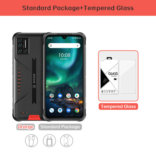 UMIDIGI BISON 6GB/8GB+128GB NFC Global Version Android 11 IP68/IP69K Waterproof Rugged Phone 48MP Matrix Quad Camera 6.3&quot; FHD+