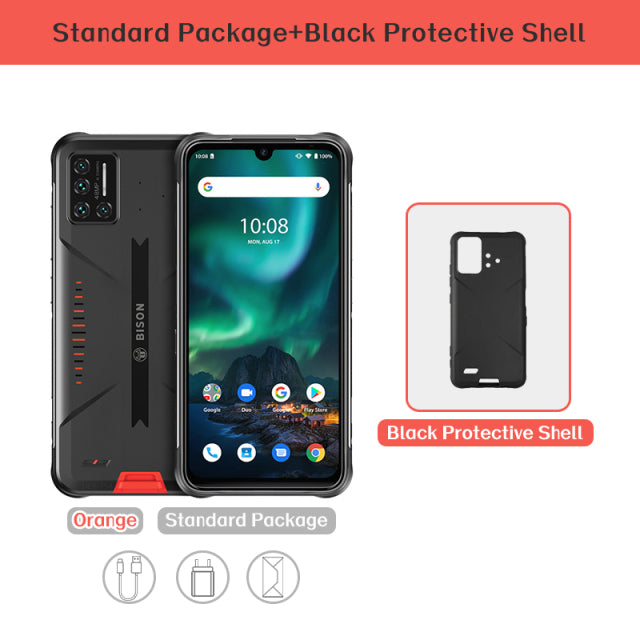 UMIDIGI BISON 6GB/8GB+128GB NFC Global Version Android 11 IP68/IP69K Waterproof Rugged Phone 48MP Matrix Quad Camera 6.3&quot; FHD+