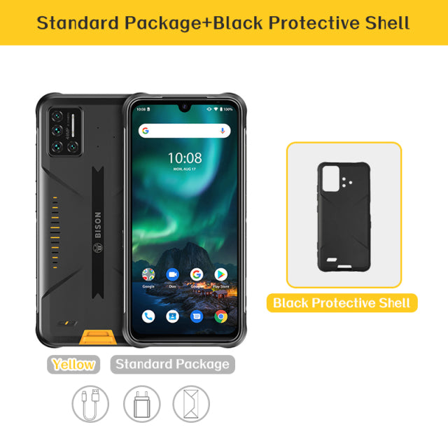 UMIDIGI BISON 6GB/8GB+128GB NFC Global Version Android 11 IP68/IP69K Waterproof Rugged Phone 48MP Matrix Quad Camera 6.3&quot; FHD+