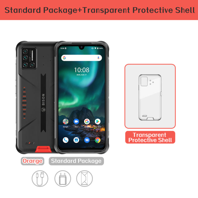 UMIDIGI BISON 6GB/8GB+128GB NFC Global Version Android 11 IP68/IP69K Waterproof Rugged Phone 48MP Matrix Quad Camera 6.3&quot; FHD+