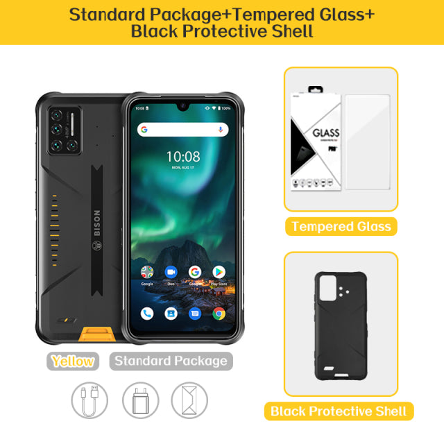 UMIDIGI BISON 6GB/8GB+128GB NFC Global Version Android 11 IP68/IP69K Waterproof Rugged Phone 48MP Matrix Quad Camera 6.3&quot; FHD+