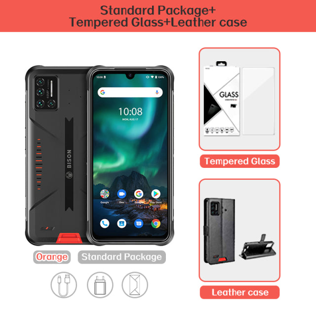 UMIDIGI BISON 6GB/8GB+128GB NFC Global Version Android 11 IP68/IP69K Waterproof Rugged Phone 48MP Matrix Quad Camera 6.3&quot; FHD+