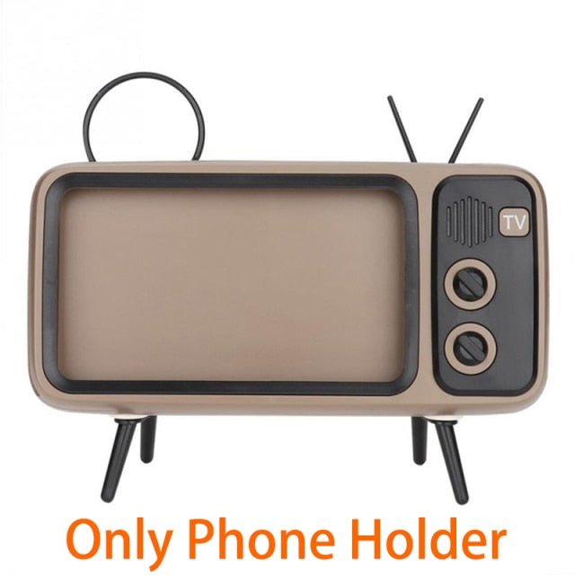 3 In 1 Wireless Peaker Retro TV Mini Portable Bluetooth-Compatible Bass Speaker Phone Holder Stand Speaker Retro Photo Frame