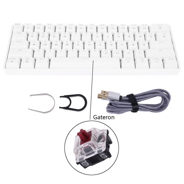 GK61 SK61 61 Key Mechanical Keyboard USB Wired LED Backlit Axis Gaming Mechanical Keyboard Gateron Optical Switches For Desktop