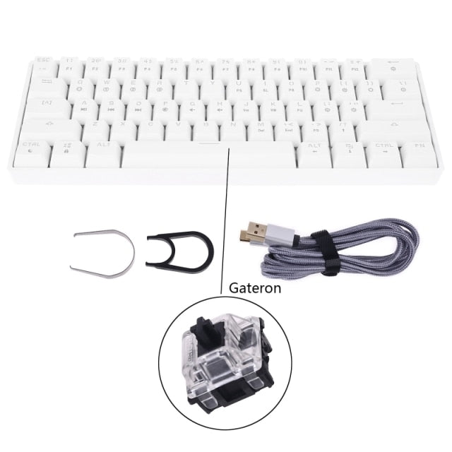 GK61 SK61 61 Key Mechanical Keyboard USB Wired LED Backlit Axis Gaming Mechanical Keyboard Gateron Optical Switches For Desktop