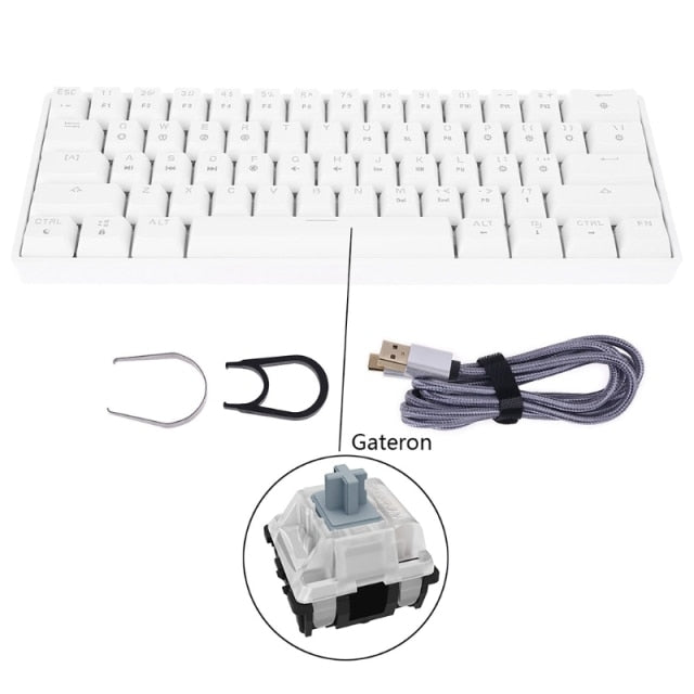 GK61 SK61 61 Key Mechanical Keyboard USB Wired LED Backlit Axis Gaming Mechanical Keyboard Gateron Optical Switches For Desktop