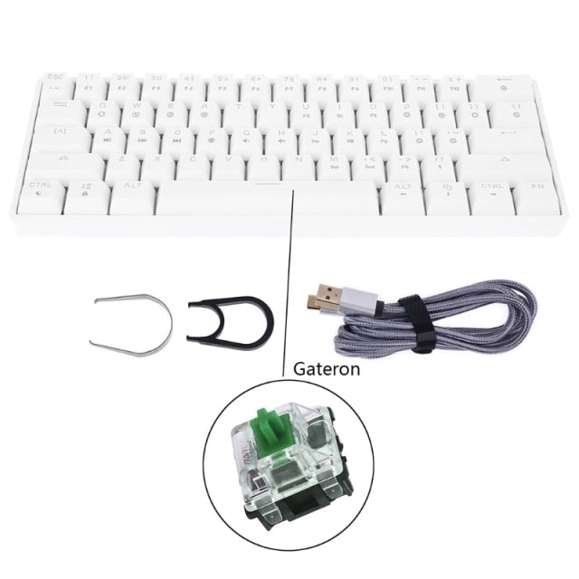 GK61 SK61 61 Key Mechanical Keyboard USB Wired LED Backlit Axis Gaming Mechanical Keyboard Gateron Optical Switches For Desktop