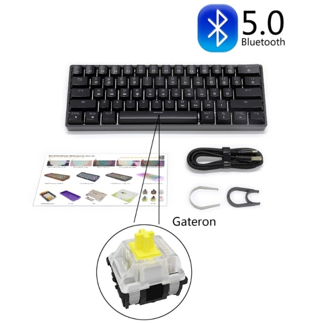 GK61 SK61 61 Key Mechanical Keyboard USB Wired LED Backlit Axis Gaming Mechanical Keyboard Gateron Optical Switches For Desktop