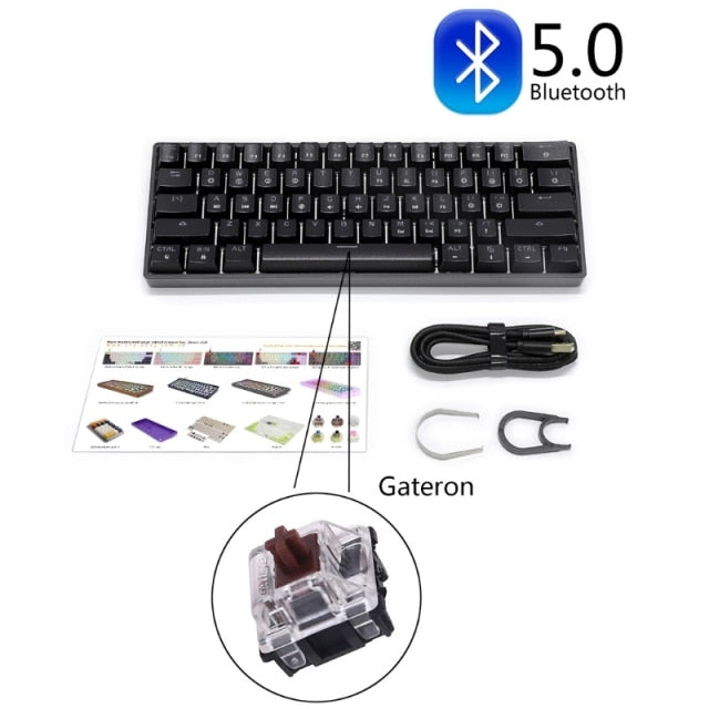 GK61 SK61 61 Key Mechanical Keyboard USB Wired LED Backlit Axis Gaming Mechanical Keyboard Gateron Optical Switches For Desktop