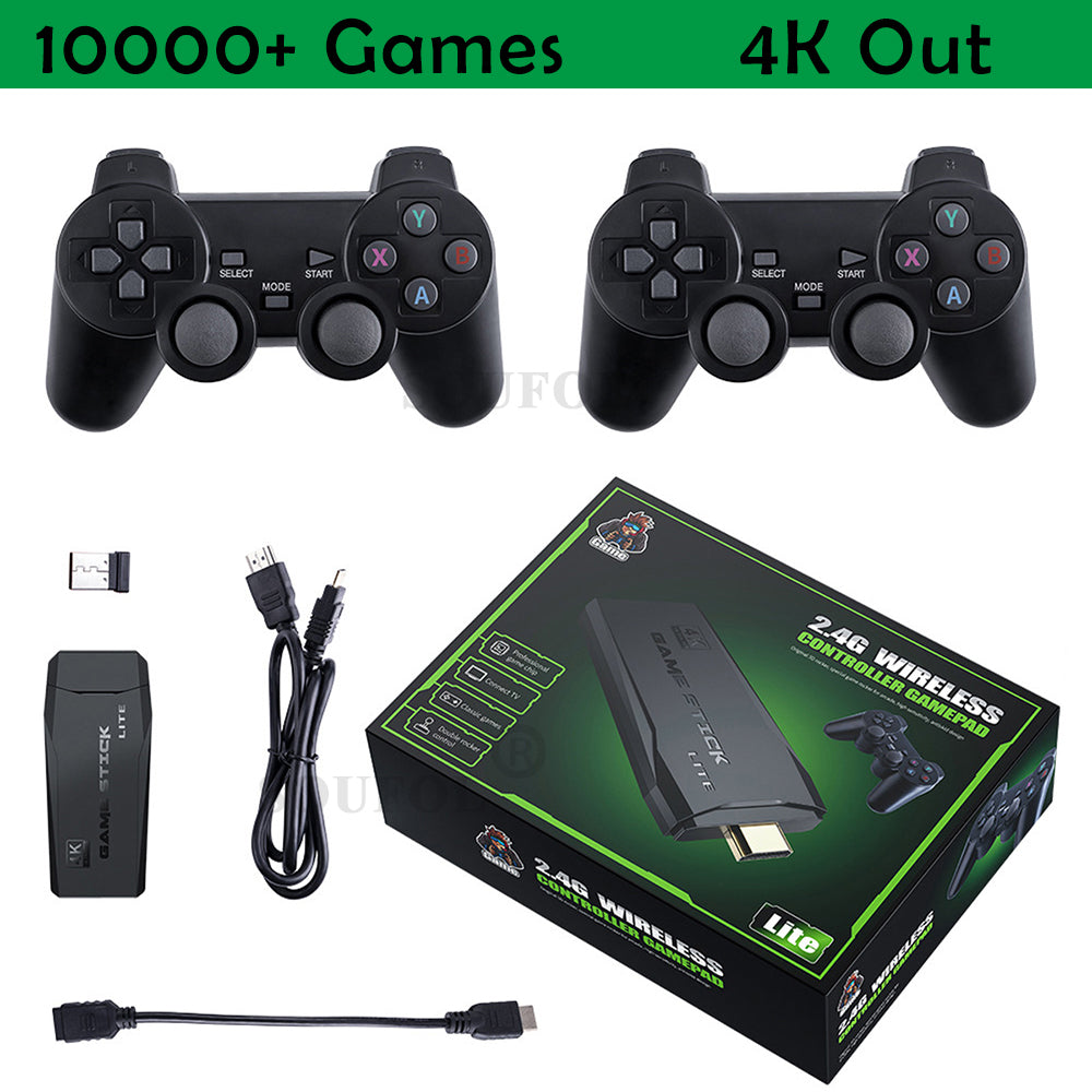 New 4K Ultra Video Game Console Dual GamePad for PS1/GBA Retro TV Dendy Game Console HD-OUT 64GB 10000 Games Video Game Stick