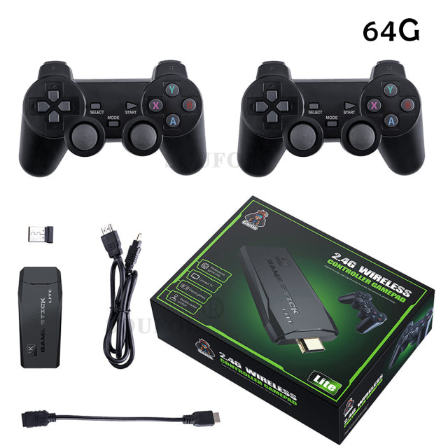 New 4K Ultra Video Game Console Dual GamePad for PS1/GBA Retro TV Dendy Game Console HD-OUT 64GB 10000 Games Video Game Stick