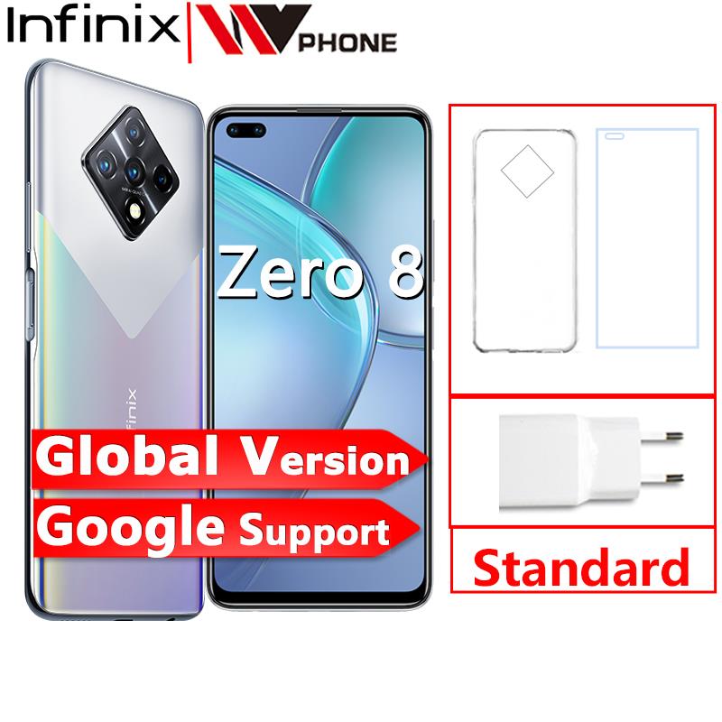 New Global Version Infinix Zero 8 8GB 128GB Smart Phone 6.85&#39;&#39; FHD 90Hz Full Screen 64MP Quad Camera 4500mAh Battery 33W Charger