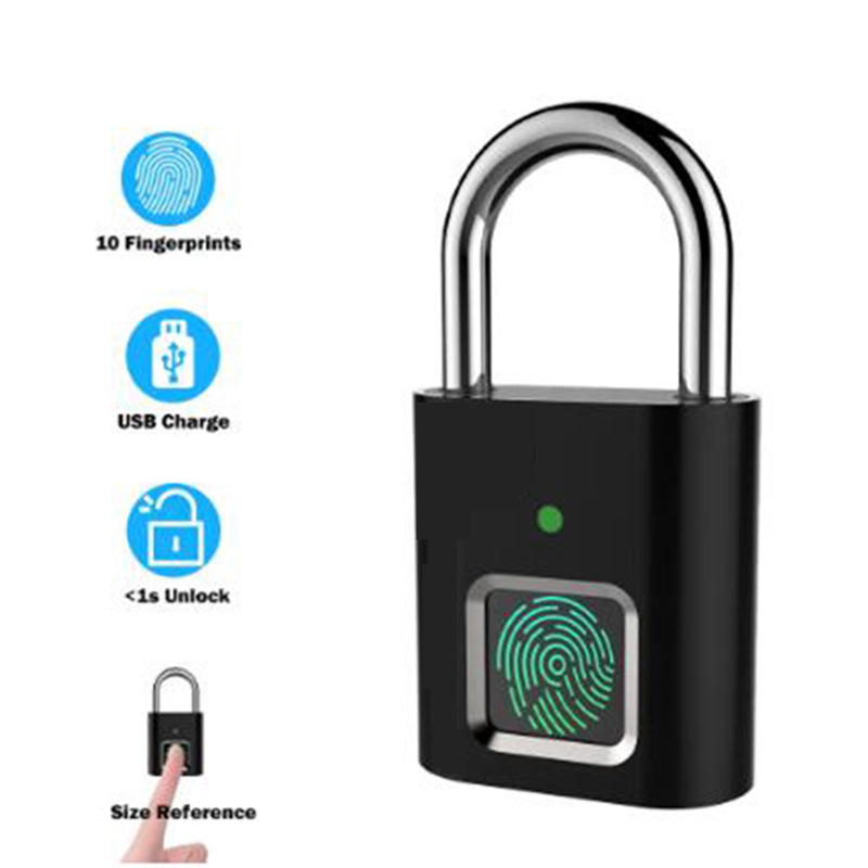 Smart Biometric Thumbprint Door USB Rechargeable Padlocks