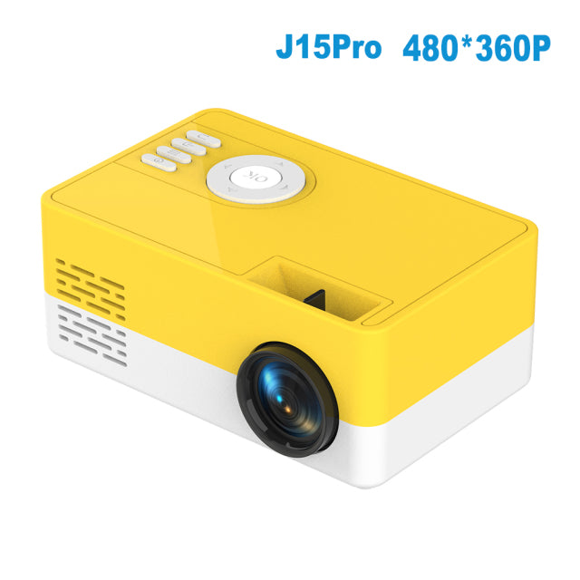 Salange J15 Pro Led Mini Projector for Home Theater 480x360 Pixels 1080P Supported  HDMI-Compatible USB Audio Video Mini Beamer