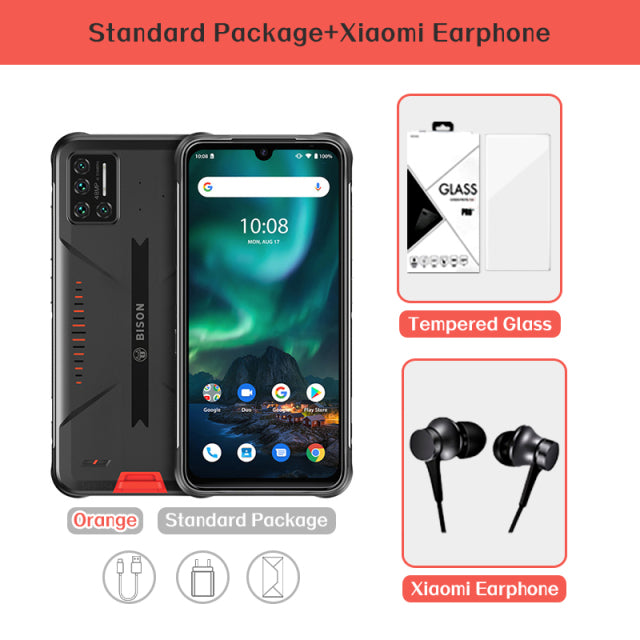 UMIDIGI BISON 6GB/8GB+128GB NFC Global Version Android 11 IP68/IP69K Waterproof Rugged Phone 48MP Matrix Quad Camera 6.3&quot; FHD+