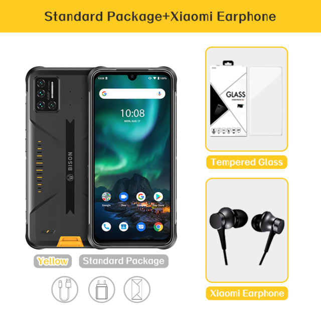 UMIDIGI BISON 6GB/8GB+128GB NFC Global Version Android 11 IP68/IP69K Waterproof Rugged Phone 48MP Matrix Quad Camera 6.3&quot; FHD+