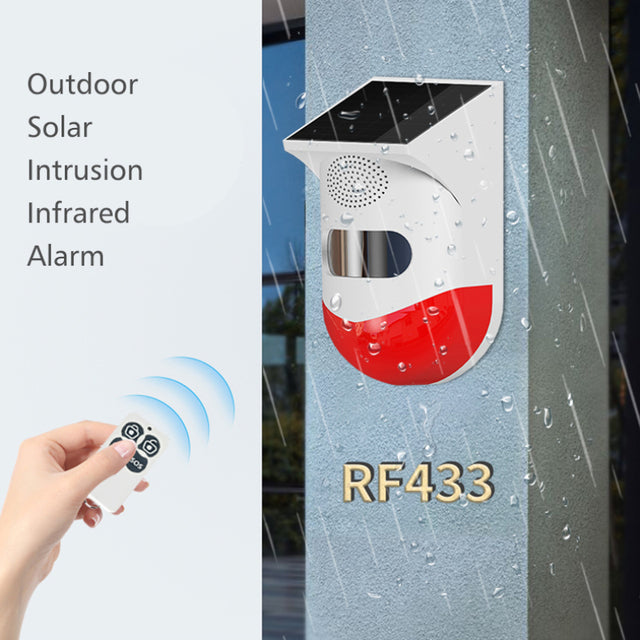 Waterproof Remote Control Solar Security Alarm Siren