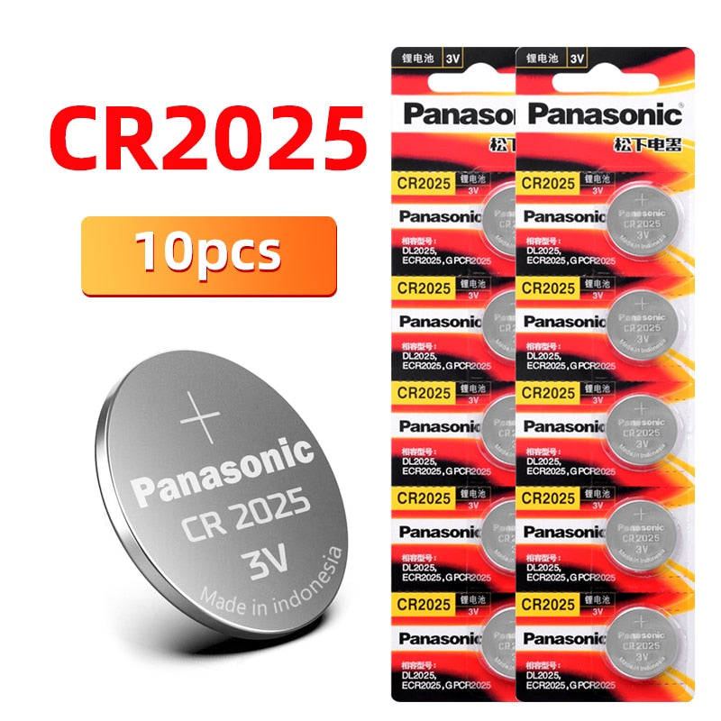 Original PANASONIC 10pcs/lot cr2025 Button Cell Batteries 3V Coin Lithium game, digital camera, camcorder BR2025 DL2025 CR 2025