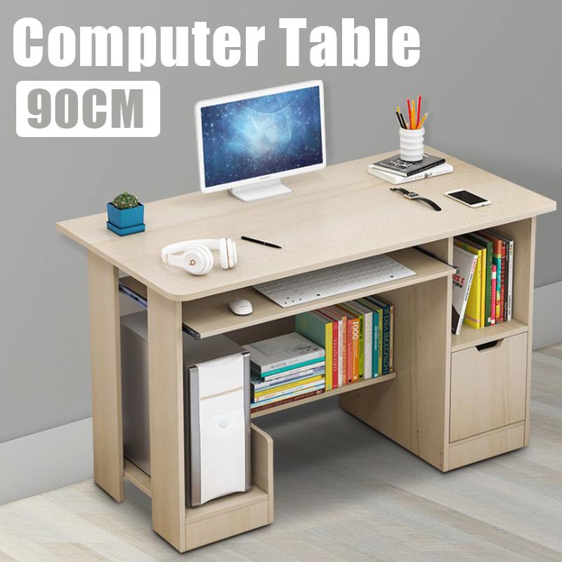 Large Wood Computer Desk with Shelves Drawers Office Furniture