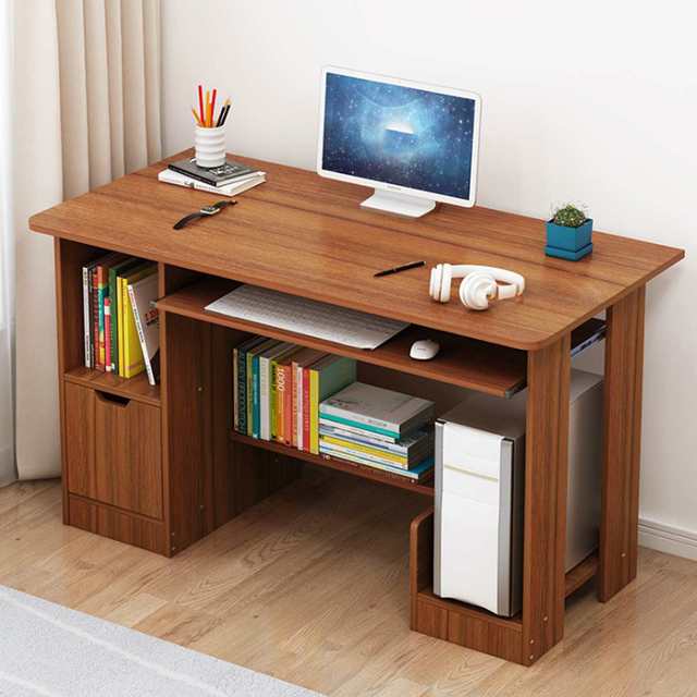 Large Wood Computer Desk with Shelves Drawers Office Furniture