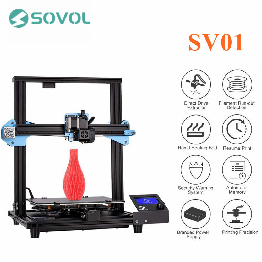 Sovol SV01 Autoleveling 3D Printer 95% Pre-Assembled with Direct Drive Extruder Meanwell Power Supply Impresora 3D Printing