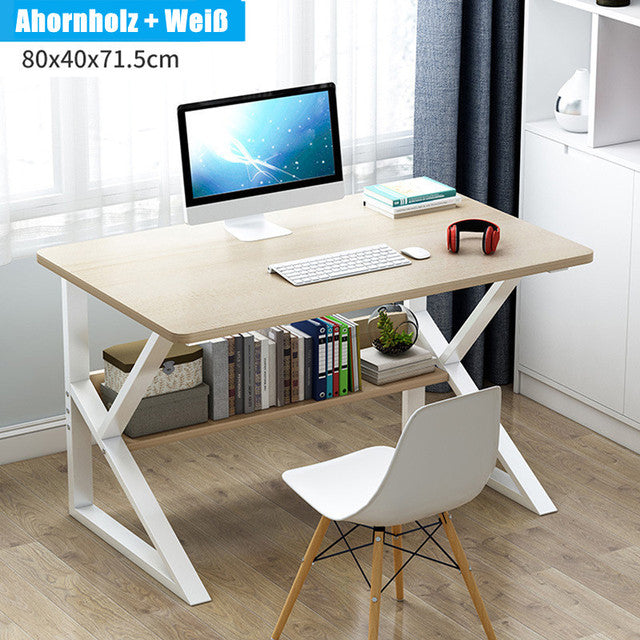 Computer Desk with Shelves Drawers Large Wood Office