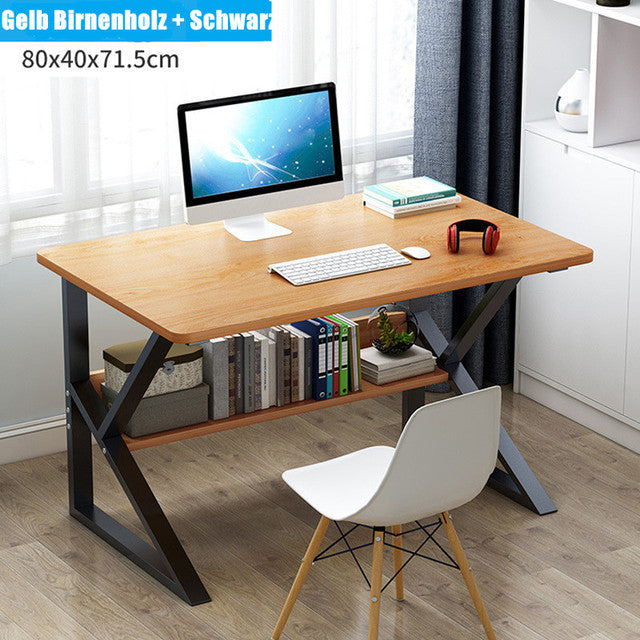 Computer Desk with Shelves Drawers Large Wood Office