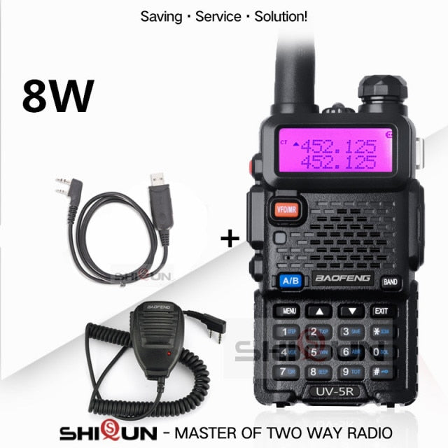 Optional 5W 8W Baofeng UV-5R Walkie Talkie 10 km Baofeng uv5r walkie-talkie hunting Radio uv 5r Baofeng UV-9R UV-82 UV-8HX UV-XR