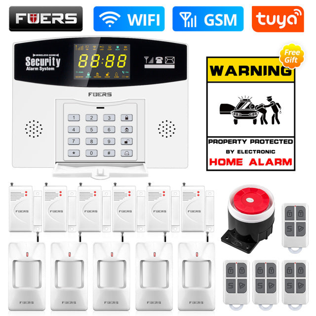 Fuers Tuya Smart Alarm System WIFI Burglar Alarm Smart Home GSM Alarm System with Color LCD Display Home Security Motion Sensor