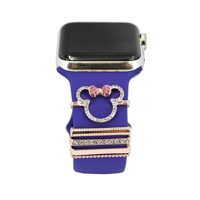 Decorative Ring Charms for Apple Watch band Cartoon Strap Accessories Smart watchband Charm Sets