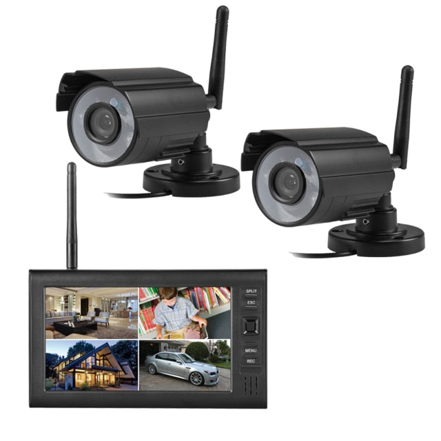 Video surveillance home video infrared wireless monitoring set camera 2/4 channel Wireless NVR or DVR7 inch display monitoring