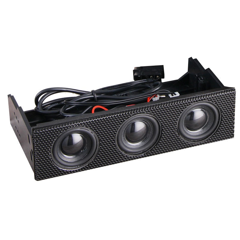 5.25" Stereo Surround Speaker PC Front Panel Computer Case 9PIN Connection Built In Mini Mic Music Loudspeakers Channel 2.1
