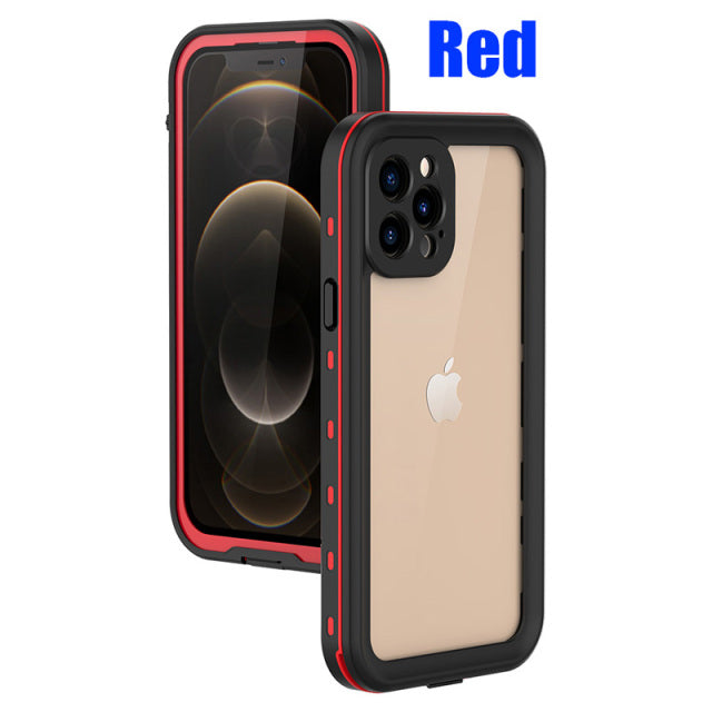 IP68 Waterproof For IPhone 13 12 11 Pro Max XS Max XR 678 Case RedPepper Clear Armor Cover Diving Underwater Swim Outdoor Sports