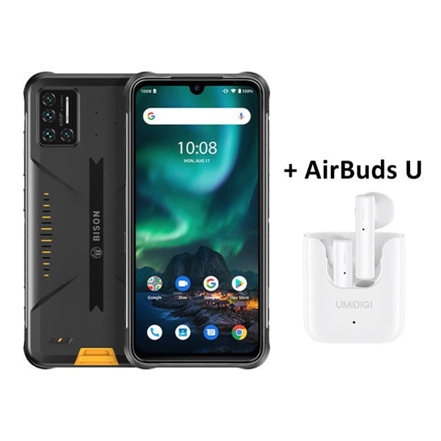 UMIDIGI BISON IP68/IP69K Waterproof Rugged Mobile Phone 48MP Matrix Quad Camera 6.3 & FHD+ Display 6GB+128GB NFC Smartphone