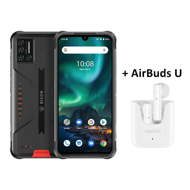 UMIDIGI BISON IP68/IP69K Waterproof Rugged Mobile Phone 48MP Matrix Quad Camera 6.3 & FHD+ Display 6GB+128GB NFC Smartphone