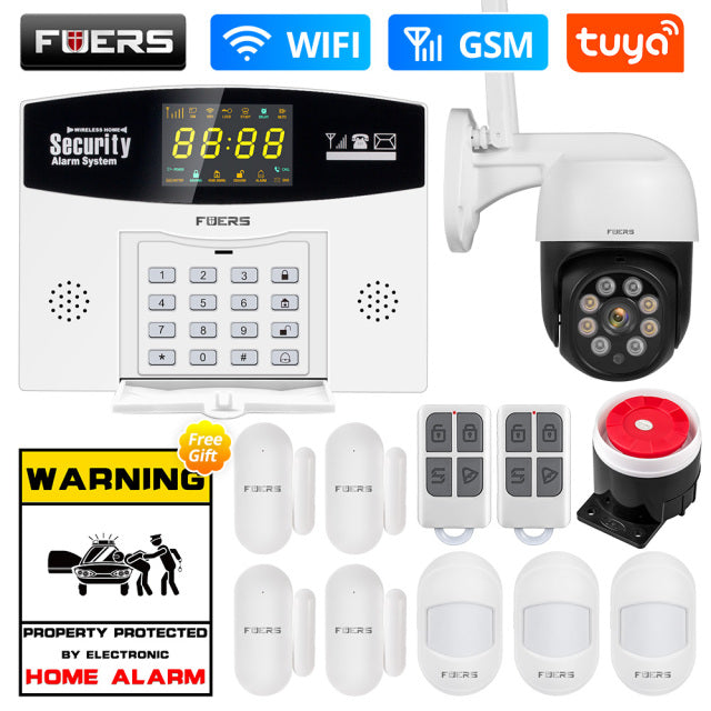 Fuers Tuya Smart Alarm System WIFI Burglar Alarm Smart Home GSM Alarm System with Color LCD Display Home Security Motion Sensor