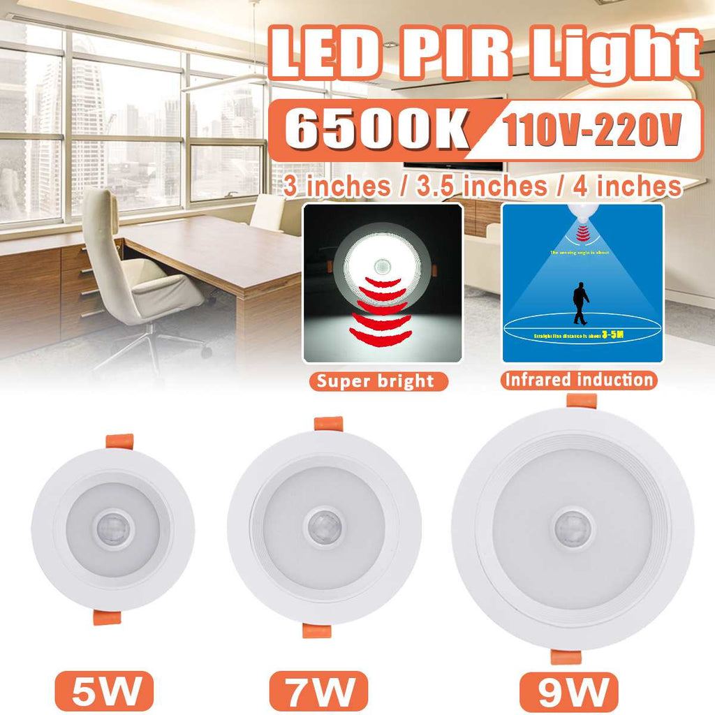 LED Spotlight Ceiling Downlight With PIR Motion Sensor Indoor Lighting