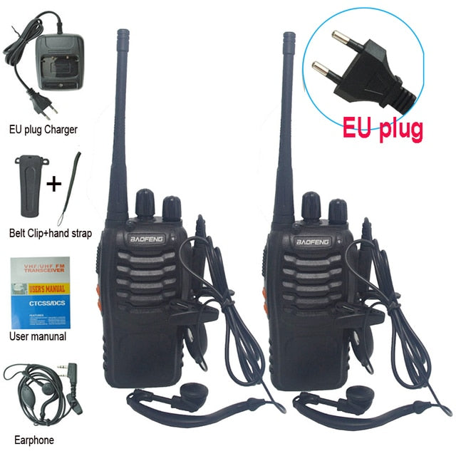 2Pcs/Lot baofeng BF-888S Walkie Talkie Two-way Radio Set BF 888s UHF 400-470MHz 16CH walkie-talkie Radios Transceiver