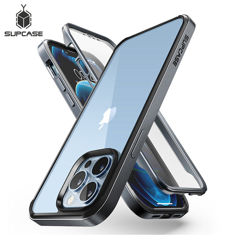 SUPCASE For iPhone 13 Pro Max Case 6.7 inch (2021 Release) UB Edge Pro Slim Frame Clear Back Case with Built-in Screen Protector