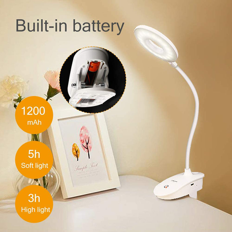 Desk Lamp USB Rechargeable Table Lamp With Clip