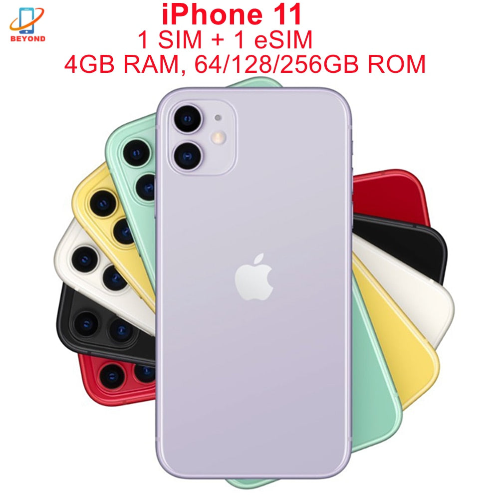 Apple iPhone 11 6.1&quot; Original Liquid Retina IPS LCD 64/128/256GB A13 IOS A2221 A2111 Genuine iPhone11 Unlocked 4G LTE Cell Phone