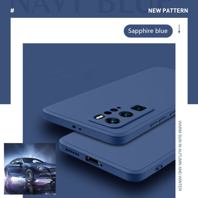 Luxury Square Liquid Silicone Case For Huawei P30 P40 Lite P50 P20 Pro Mate 20 30 40 Honor 20 8X P Smart 2021 Z Candy Soft Cover
