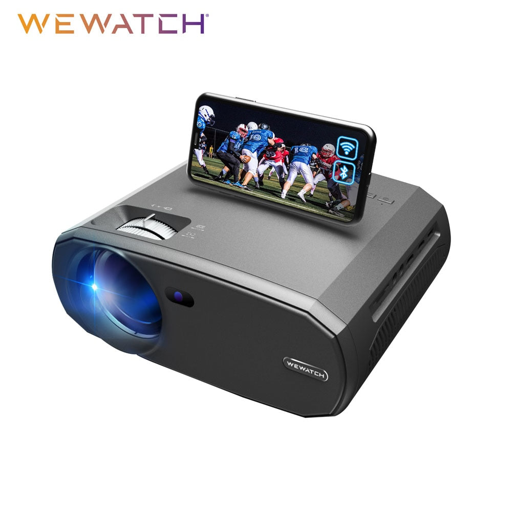 WEWATCH V50 Portable 5G WIFI Projector Mini Smart Real 1080P Full HD Movie Proyector 200&#39;&#39; Large Screen LED Bluetooth Projectors