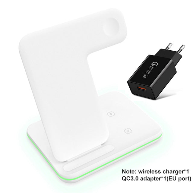 Wireless Charger Stand 15W Qi Fast Charging Dock Station for Apple Watch iWatch 7 AirPods Pro For iPhone 13 12 11 XS XR X 8