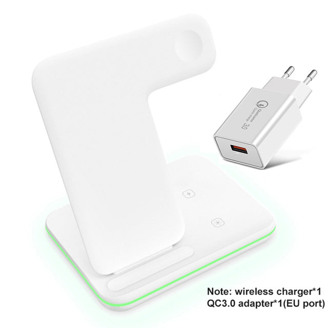 Wireless Charger Stand 15W Qi Fast Charging Dock Station for Apple Watch iWatch 7 AirPods Pro For iPhone 13 12 11 XS XR X 8